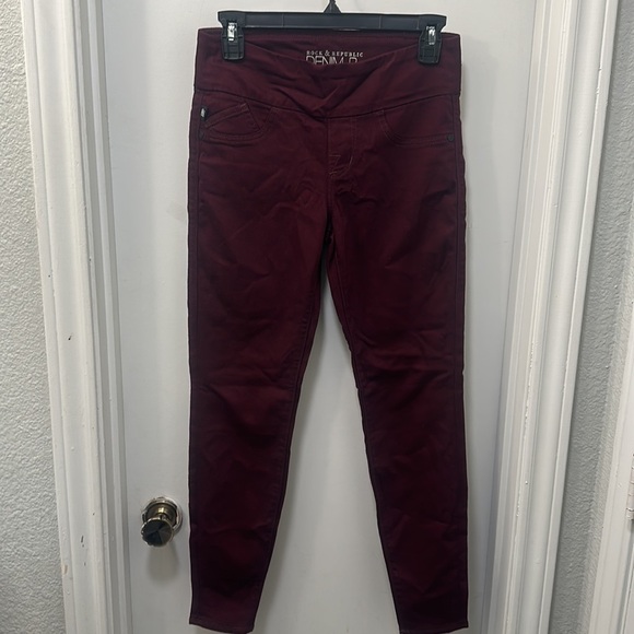 Rock & Republic women’s leggings pant color burgundy size 4 - Picture 4 of 12